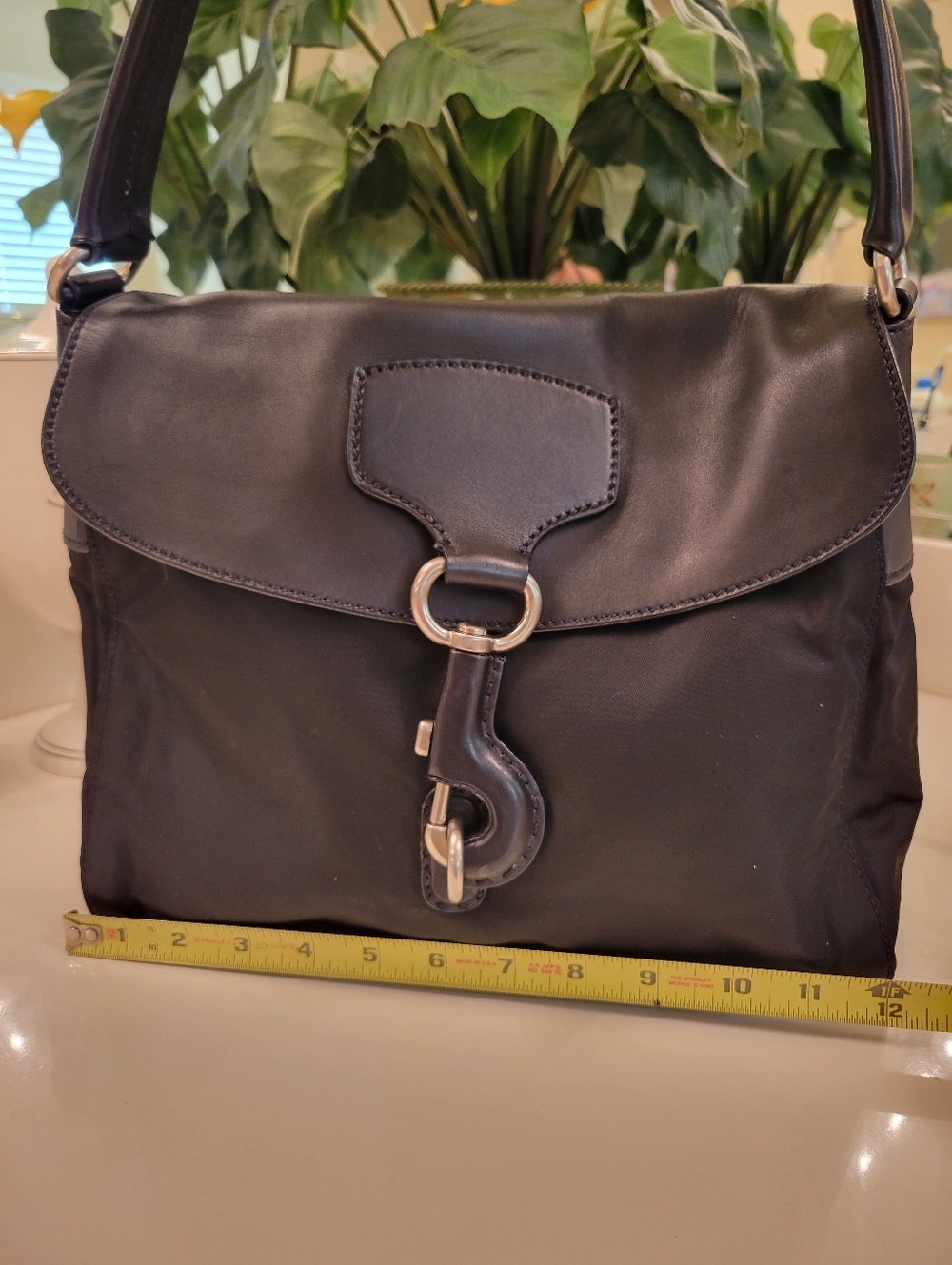 Prada Archive Black Leather & Nylon Shoulder Bag - Picture 13 of 16